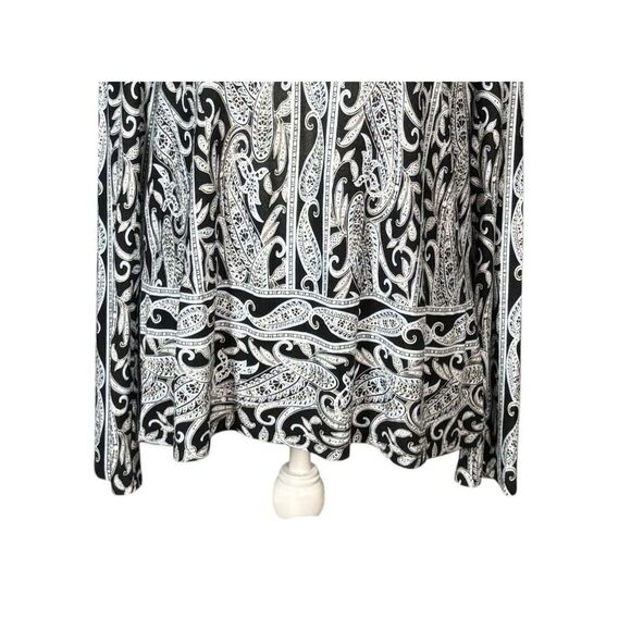 J Jill Wearever Top Size Large Paisley Long Sleeve White Pullover Artsy Classic - Picture 9 of 10